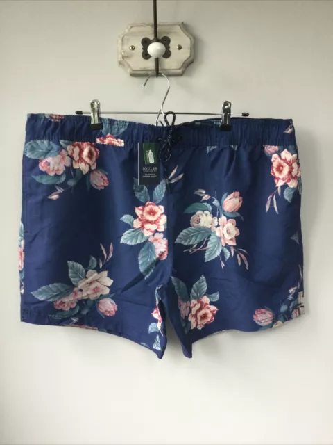 BNWT Men’s Joules Heston Blue Floral Swim Shorts, UK Size XXL, Tagged