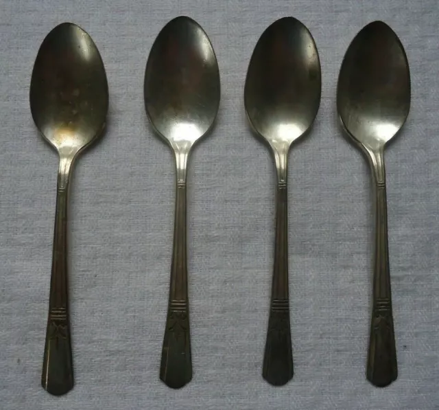 Court Silver Plated Demitasse Spoons - 4 Pc Matched Silver Plate / Silver 1939