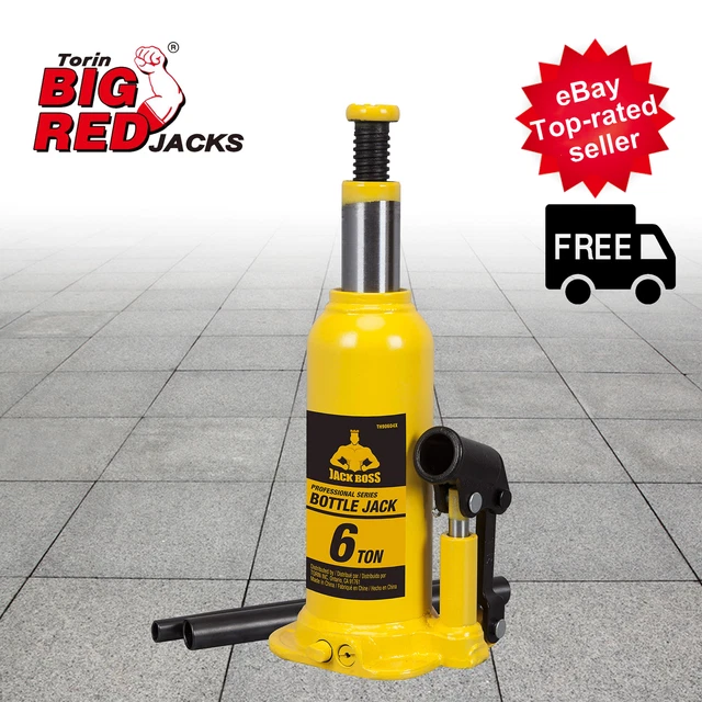 TORIN JACK BOSS Hydraulic Welded Bottle Jack, 6 Ton Capacity, Yellow