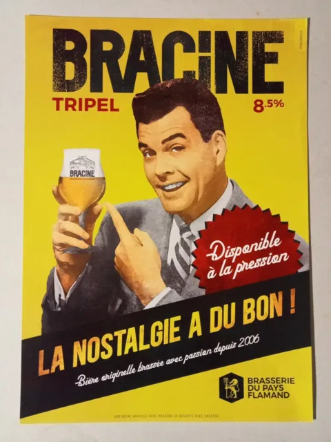 AFFICHE 29.7x42cm - BRACINE TRIPLE Mod3 - Brasserie du Pays Flamand / France