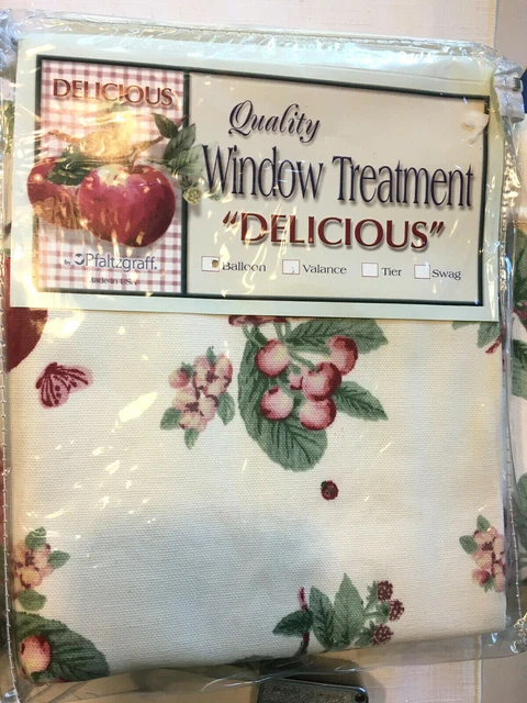 Pfaltzgraff Delicious Apple Valance 3 in Rod Pocket Kitchen 60 W NEW OLD STOCK