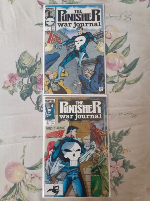 Punisher War Journal #1 and #2 (1988) Marvel Comics Comic Books vf - nm