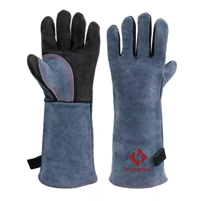 HITBOX Welding Gloves MIG TIG Welding Gloves Heat Fire Resistant BBQ Gloves