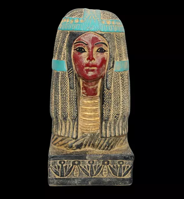RARE ANCIENNE ÉGYPTIENNE ANTIQUE Reine Hatshepsout Tête Pharaonique Statue...