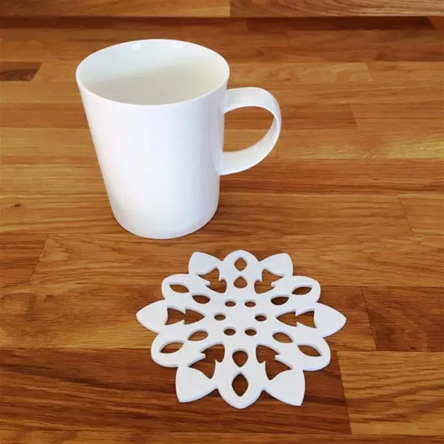 Snowflake Shaped Coasters, Sets of 4, 6 or 8, 10cm 4" Many Colour Choices