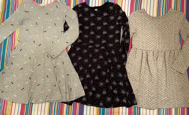 Girls Long Sleeved Dress Bundle Set GAP Age 6-7 H&M Size 6-8 (7-8) Years Winter
