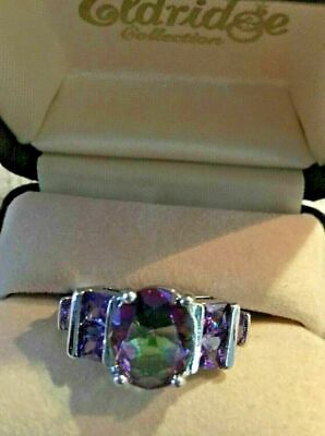 SPECIAL SALE Estate  Oval Alexandrite & Tanzanite Band Ring in 14kt
