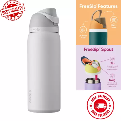 Insulated Sports Water Bottle Owala FreeSip Stainless Steel 32 Oz