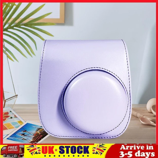 Instant Camera Bags PU Leather for Fujifilm Instax Mini 12/11/9/8 (Purple)