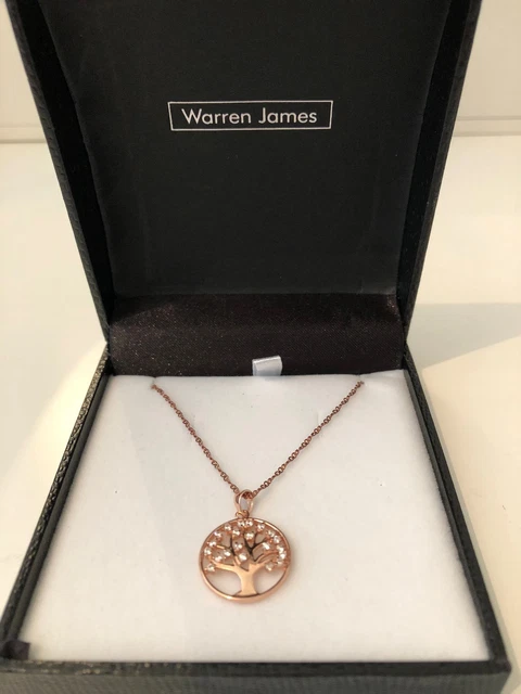 TREE OF LIFE rose gold necklace (Warren James) PicClick UK