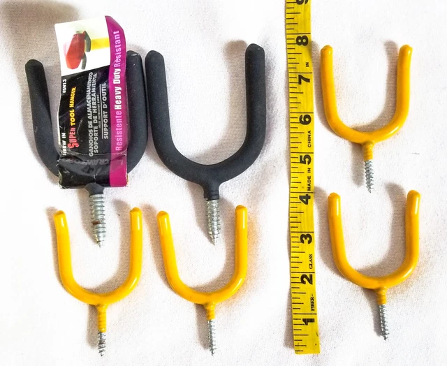 Storage Utility Screw-In Hooks U-shaped Wall Mount Rubber/Vinyl Coated