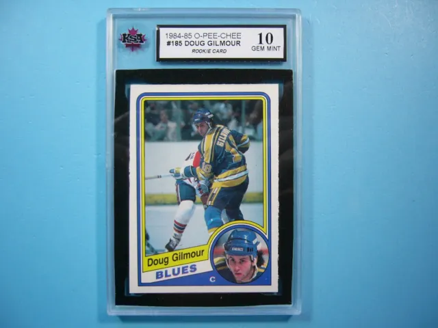 1984/85 O-Pee-Chee Nhl Hockey Card #185 Doug Gilmour Rookie Rc Ksa 10 Gem Mt Opc