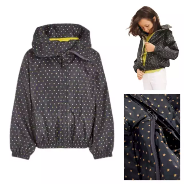 NEXT Jacket Coat Girls Shower Resistant Cagoule Stars Age 3 Years BNWT Hooded