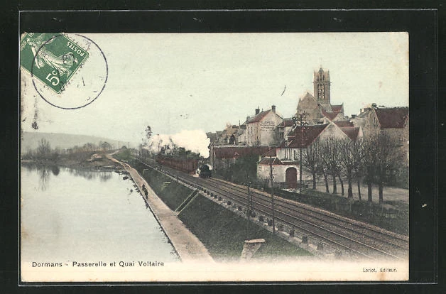 1908 CPA Dormans, Gateway and Quai Voltaire