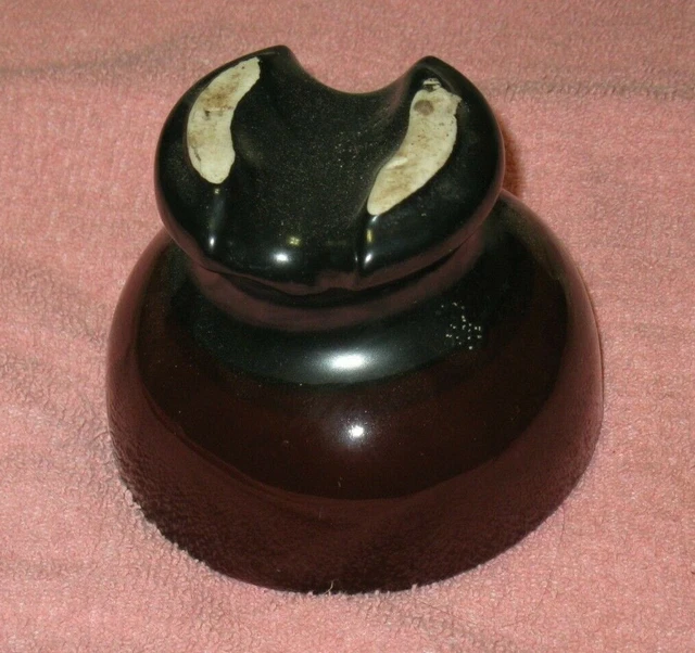 Vintage PP PORCELAIN PRODUCTS INC 1957 Large Brown Ceramic Insulator 5 1/2"D