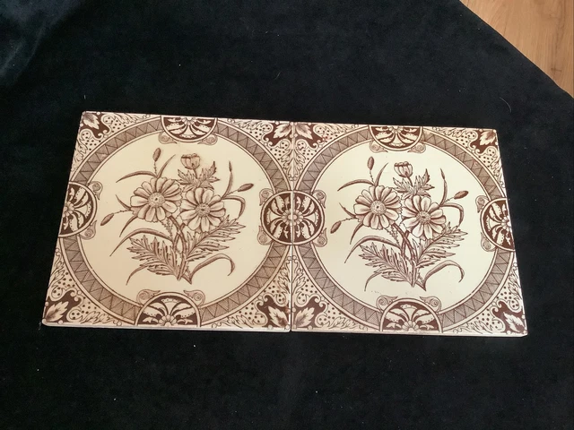 reclaimed victorian fireplace tiles new Daisy pattern