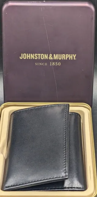 JOHNSTON & MURPHY Men's Black Tri-Fold RFID Wallet Black $34.99 - PicClick