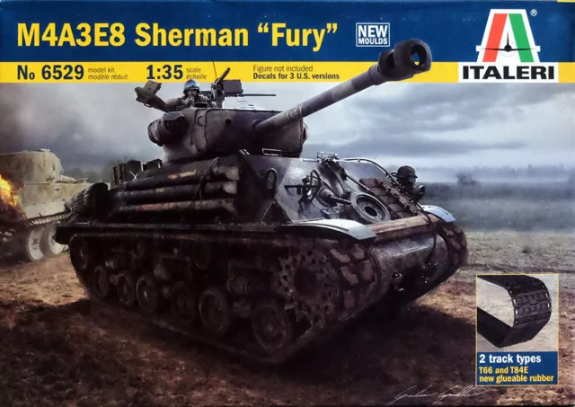 M4 Sherman Fury M4A3E8 U.S. Tank Panzer 1:35 Model Kit Bausatz Italeri 6529