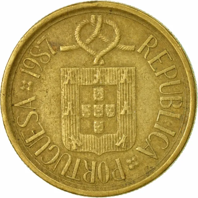[#535197] Münze, Portugal, 5 Escudos, 1987, S+, Nickel-brass, KM:632
