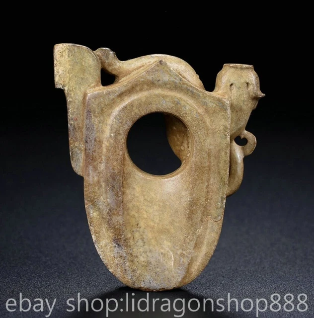 2.2" Chinese Natural Hetian Nephrite Jade Carving Dragon Pixiu Beast Pendant