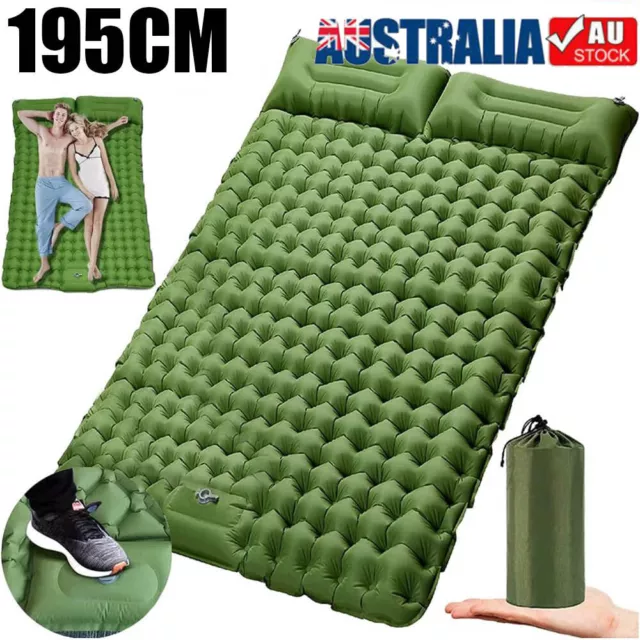Self Inflating Car Cargo Camping Mattress Double Sleeping Mat Air Bed Pad Pillow