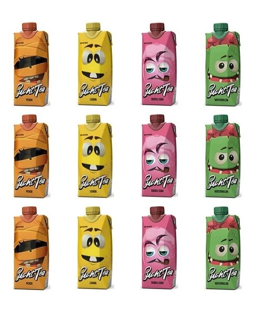 SuchtTea tè freddo vegano con estratto di tè nero (12 x 500 ml)