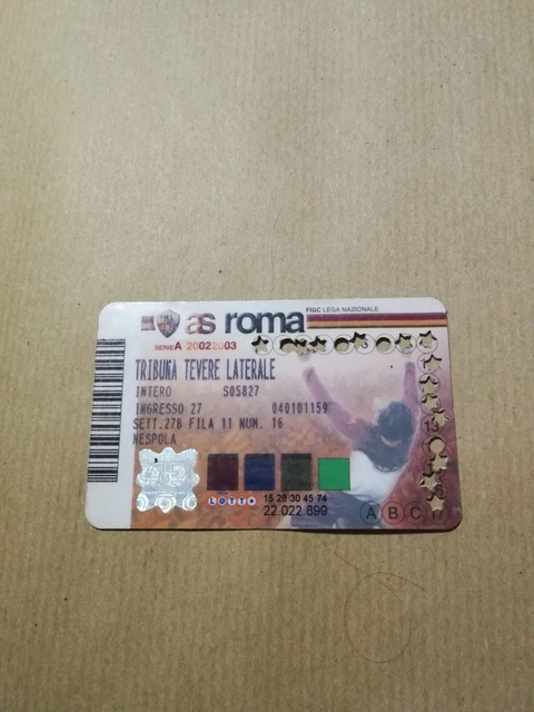 As Roma Tessera Stadio 2002 03