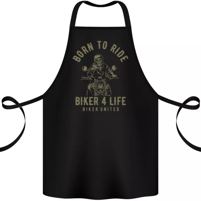 Biker 4 Life Motorbike Motorcycle Skull Cotton Apron 100% Organic