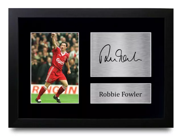 Robbie Fowler Firmato A4 Corniciato Stampato Liverpool Stampa LFC Regalo