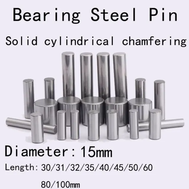 15mm Dia Bearing Steel Pin Solid Cylindrical Chamfering Dowel Pins 30mm-100mm L