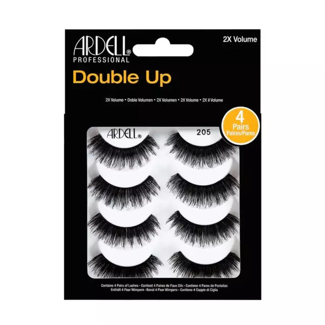 Ardell Professional Double Up False Eyelashes #205 Black- 4 Pack