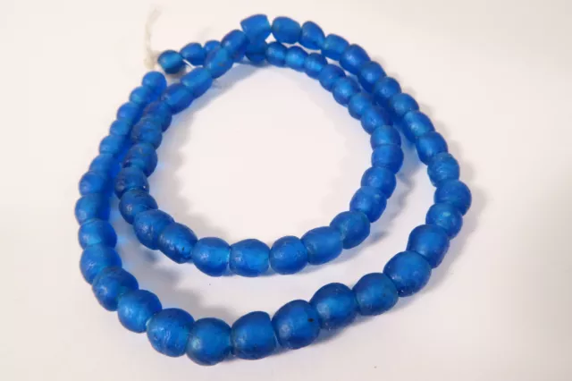Recyclingglasperlen 7mm blau FK28 Krobo Recycling Powder Glass Beads blue