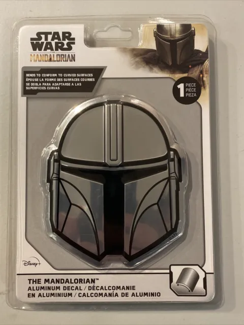 Star Wars Mandalorian Mandos Helmet Aluminum Car Decal Silver 3x4 new sticker og