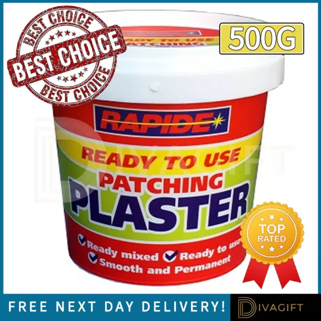 500G White Patching Plaster Powder Quick Smooth Repairs Holes Cracks Filler Tub