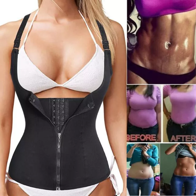 Women Underbust Corset Waist Trainer Cincher Vest Slimming Body Shaper Gym Tops