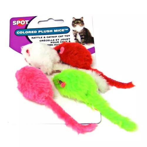 Coloré Peluche Souris Chat Jouets 4 Paquet Par Spot