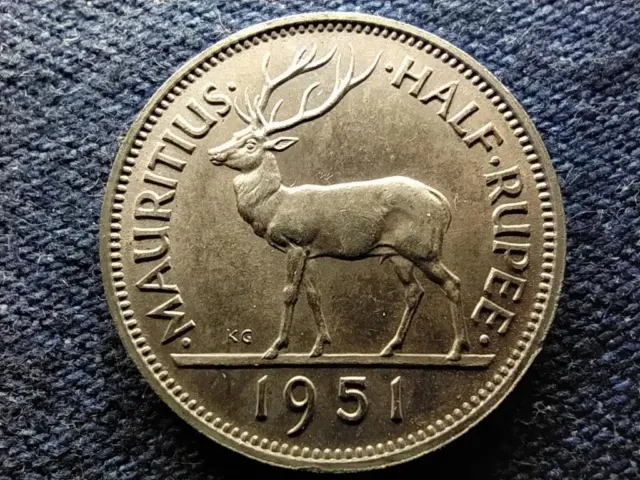 Mauritius 1/2 Rupees Coin 1951