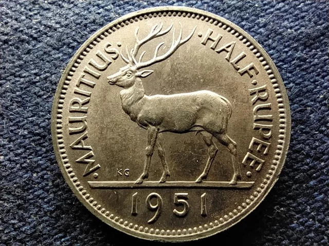Mauritius 1/2 Rupees Coin 1951