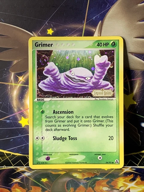 EX Legend Maker GRIMER Holo SWIRL 54/92 COMMON Stamped Pokemon Card 2006 LP+