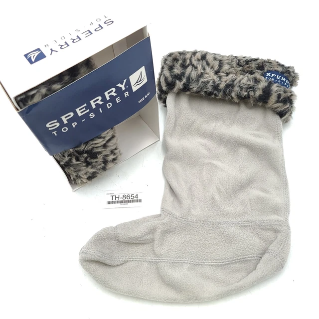 Sperry Top-Sider Womens Size S/M Gray Pelican Boot Liner Cuff Socks Polyester