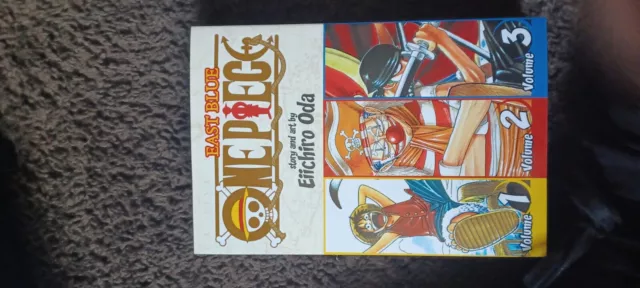 Mangá One piece em inglês versão 3 em 1 VizMedia vários volumes East Blue e  Baroque Works volumes avulsos