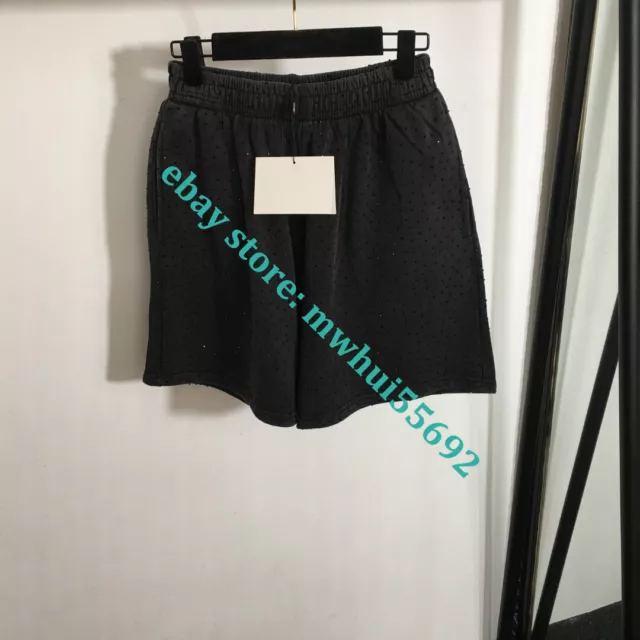 Casual cotton shorts distressed black SML