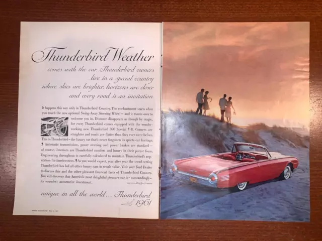 Magazine Ad - 1961 - Ford Thunderbird - Weather - (two-pages) - (#2)