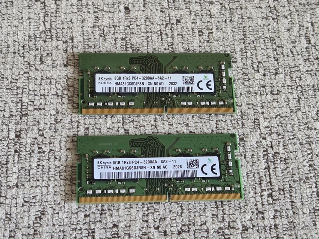 16GB (2 X 8GB) Sk Hynix DDR4 3200MHz PC4-25600 SODIMM Laptop