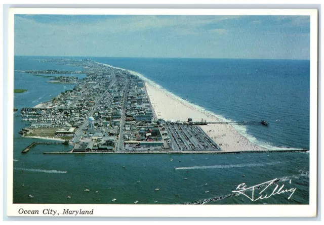 c1960's A Panoramic View Of Ocean City Maryland MD Unposted Vintage Postcard