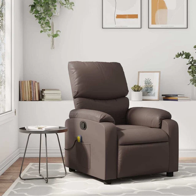 Massagesessel Fernsehsessel Relaxsessel Liegesessel Braun Kunstleder vidaXL