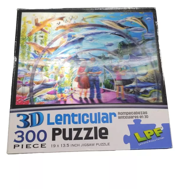3D Fish Jigsaw Puzzle Aquarium Tunnel Scene 300 Piece  Lenticular