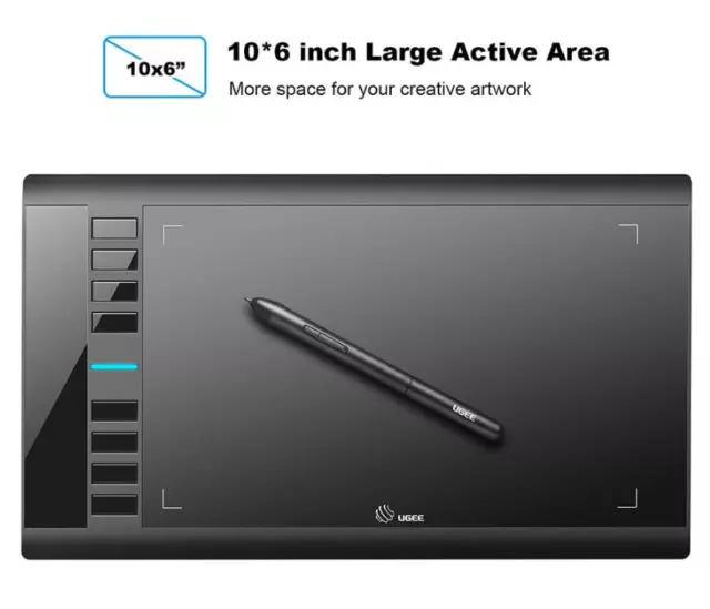 10"x6" Inch Graphics Digital Art Animation Drawing Pen Tablet UGEE M708 - E1801