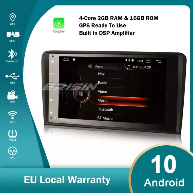 8" DAB+ Android 10.0 Autoradio Audi A3 S3 GPS TNT Bluetooth OBD WiFi DSP CarPlay