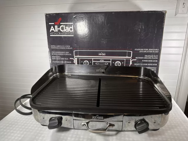All-Clad Electric Indoor Grill # 6411 Large Nonstick Grilling Surface 20x13  NEW